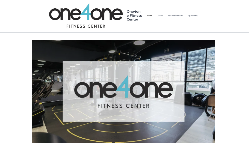One4One Fitness website screenshot